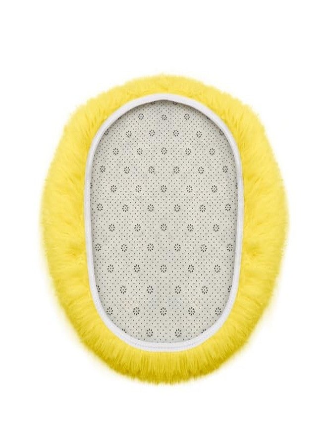 Insun Soft Fluffy Toilet Seat Cover, Washable Absorbent Lid Cover, Adjustable Non Slip Backing for Most Bathroom Toilet Lids Yellow 17.7" x 19.7" - Image 2