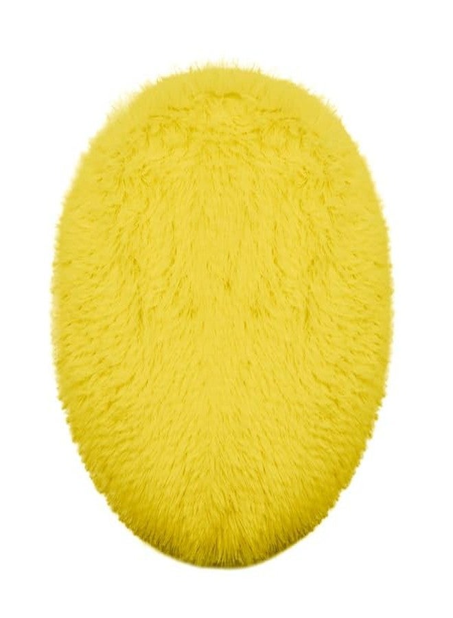 Insun Soft Fluffy Toilet Seat Cover, Washable Absorbent Lid Cover, Adjustable Non Slip Backing for Most Bathroom Toilet Lids Yellow 17.7" x 19.7" - Image 1