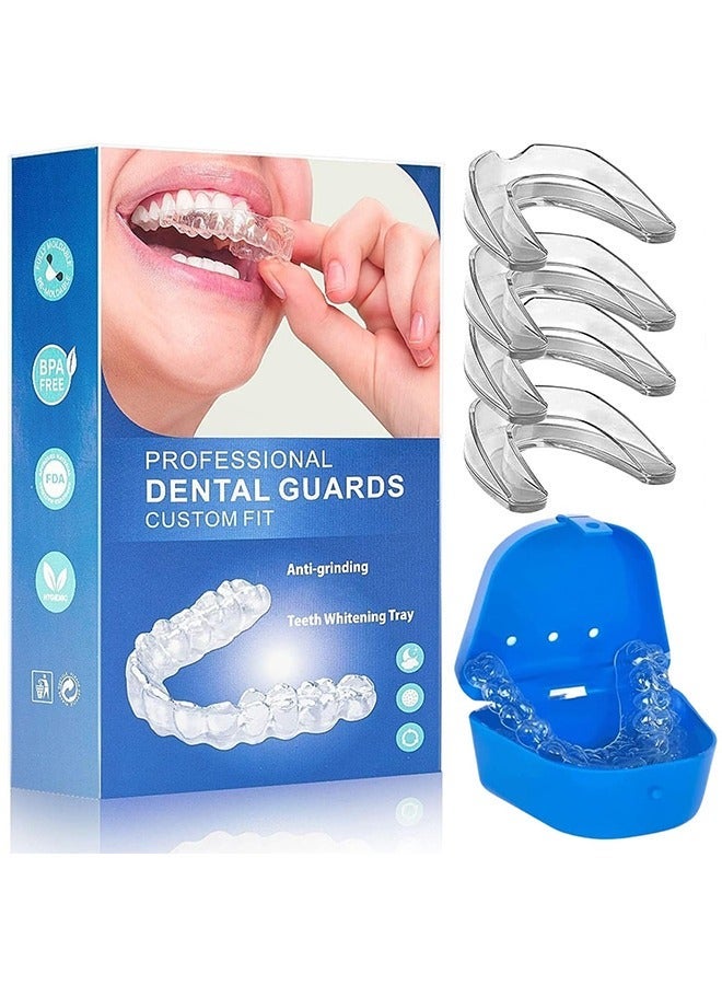 HaLunhi Mouth Guard for Clenching Teeth at Night, Night Guards for Teeth Grinding, Mouth Guard for Grinding Teeth at Night, Reusable Teeth Grinding Mouth Guard, Mouthguards for Grinding of Teeth (4 Piece Set) - Image 1