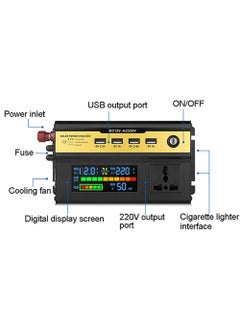 EzzySo 1200W Car Power Inverter DC 12V To AC 220V Transformer with USB Universal Socket Charger Modified Sine Wave Inverter  - Image 3