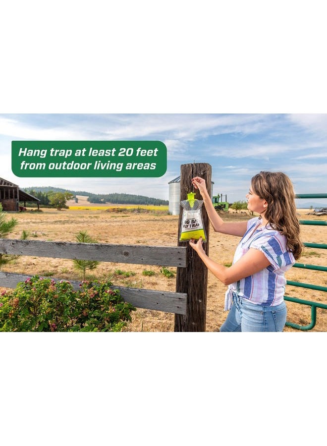 Rescue BFTD Disposable Big Bag Fly Trap, Catches Flies in Agricultural Areas with Non-Toxic Fast-Acting Fly Attractant, Holds Upto 40,000 Flies (Pack of 6) - Image 5