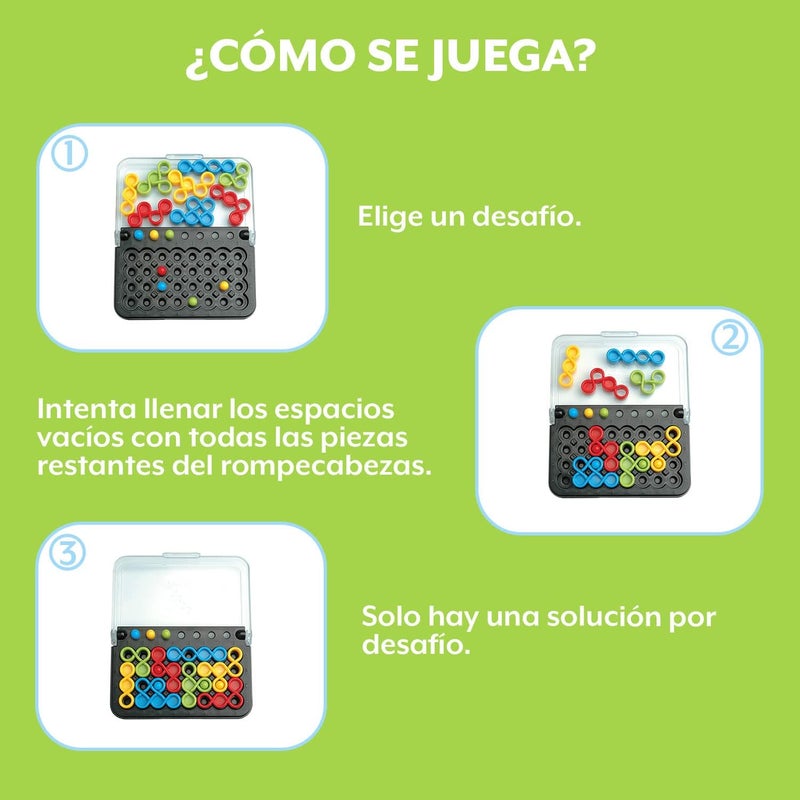 سمارت جيمز SmartGames IQ Twist، لعبة سفر للأطفال والكبار، لعبة عقلية لبناء المهارات المعرفية - لغز للعقل للأعمار من 6 سنوات فما فوق، 120 تحديًا في علبة مناسبة للسفر - Image 3