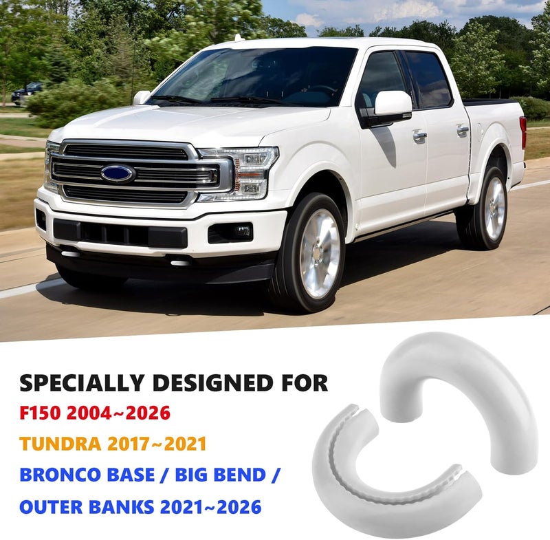 TECHPICCO Tow Hooks Covers for Ford F150 2004-2026 Bronco Base/Big Bend/Outer Banks 2021-2026 Compatible with Toyota Tundra Accessories 2017-2021 (White) Wear resistant upgraded material - Image 2