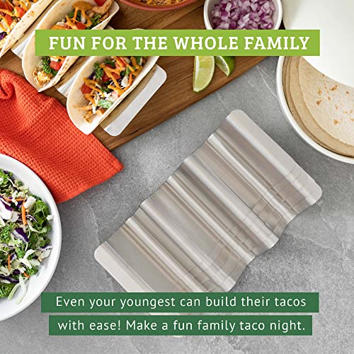 Chef Tacos Stainless Steel Taco Holder, Taco Stands with Handles, Dishwasher and Grill Safe Taco Rack, Taco Serving Set, BPA-Free Metal Taco Shell Holders (Set of 6) - Image 3