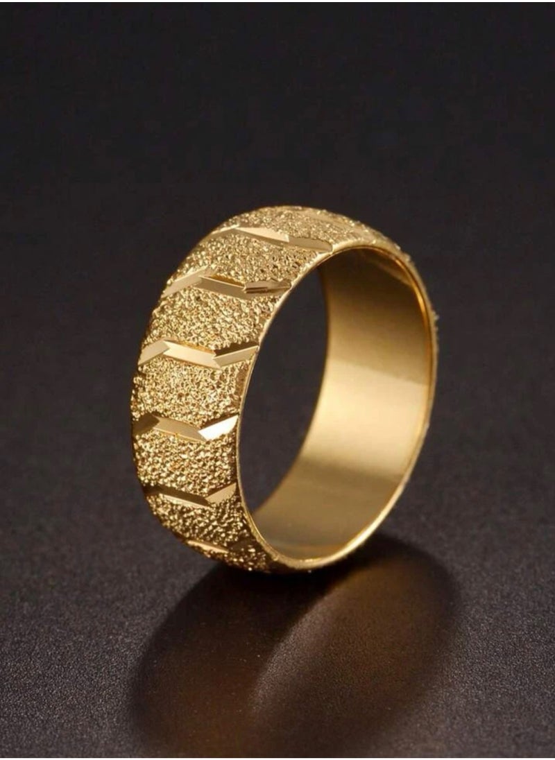 Jewelry 4You - Stainless Steel 18k Gold Plated Ring For Women Size 7 - Image 1