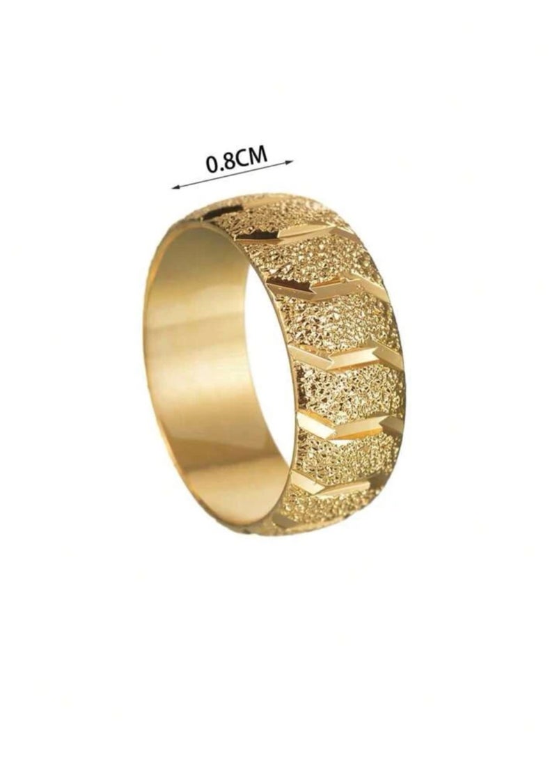 Jewelry 4You - Stainless Steel 18k Gold Plated Ring For Women Size 7 - Image 1