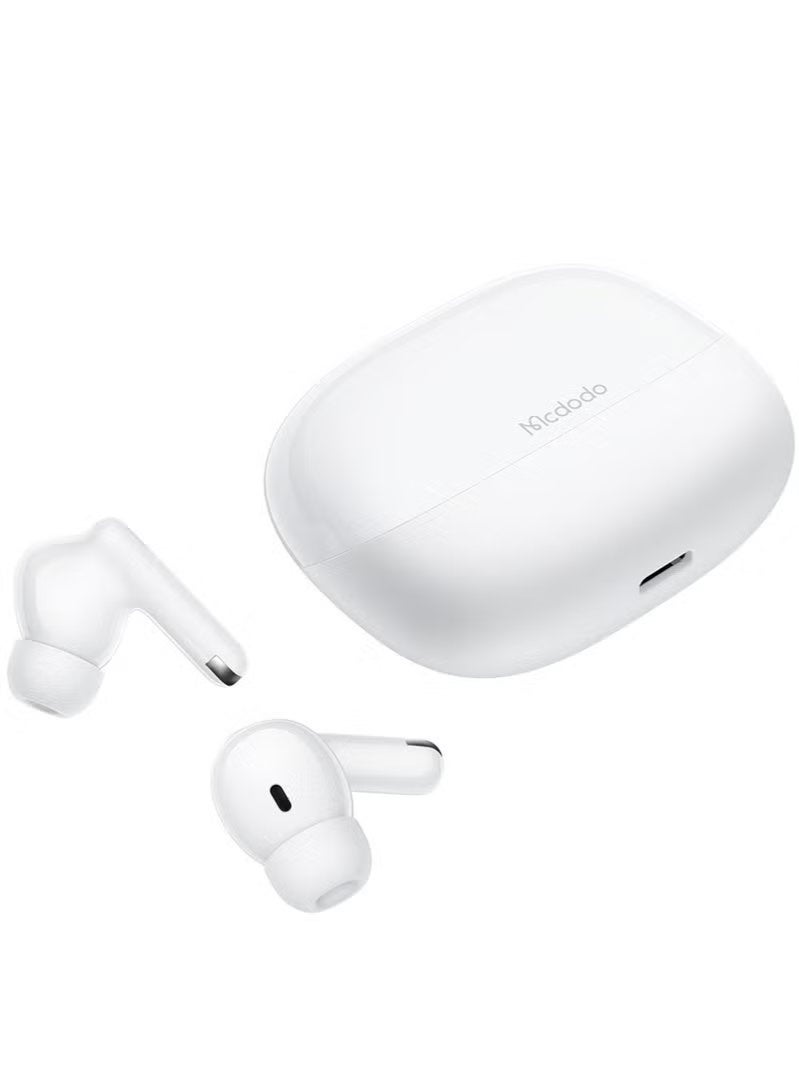 Mcdodo Wireless Earbuds Bluetooth 5.3 40H Battery Life 21H Music Playback Compact In Ear Comfortable Fit IPX4 Splash Resistant Stereo Sound Touch Control with Charging Case White - Image 1