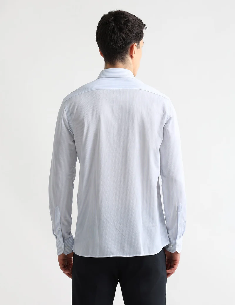 Arrow Light Blue Vertical Striped Originals Velocity Shirt for Men | Best Price UAE