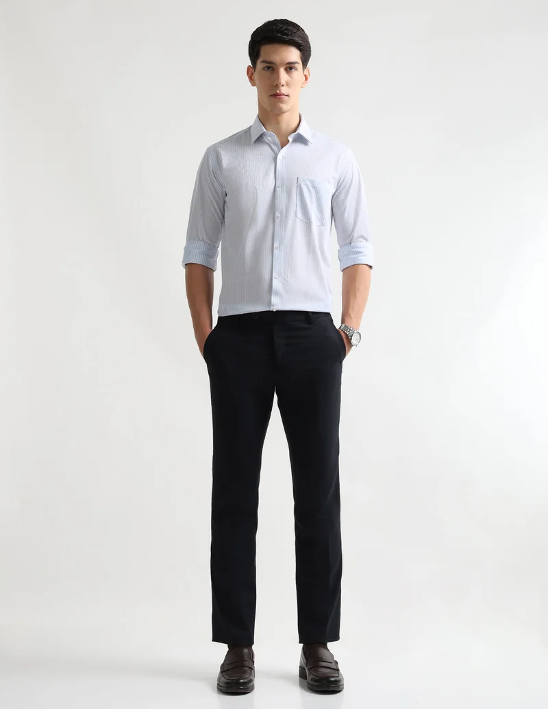 Arrow Light Blue Vertical Striped Originals Velocity Shirt for Men | Best Price UAE