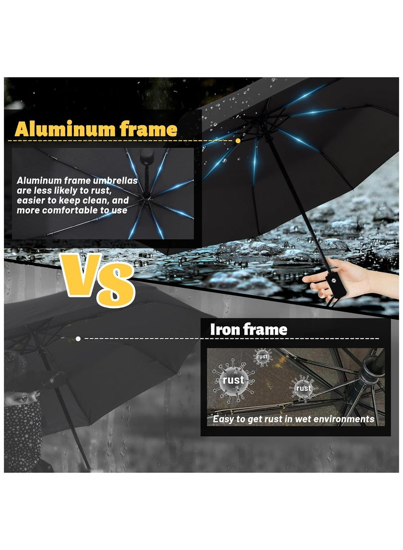 SY COMPACT Automatic Windproof Unbreakable Travel Umbrella, Compact and Lightweight for Outdoor (Black) - Image 3