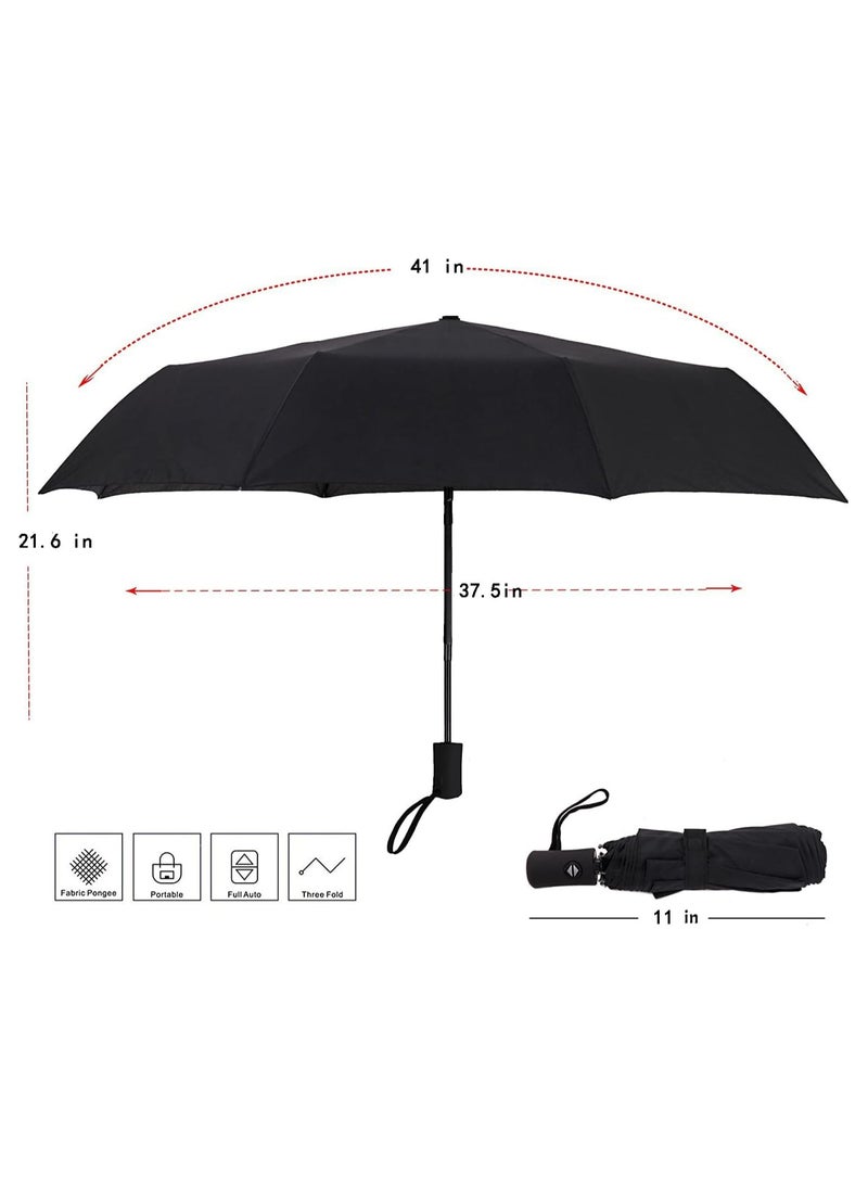 SY COMPACT Automatic Windproof Unbreakable Travel Umbrella, Compact and Lightweight for Outdoor (Black) - Image 2