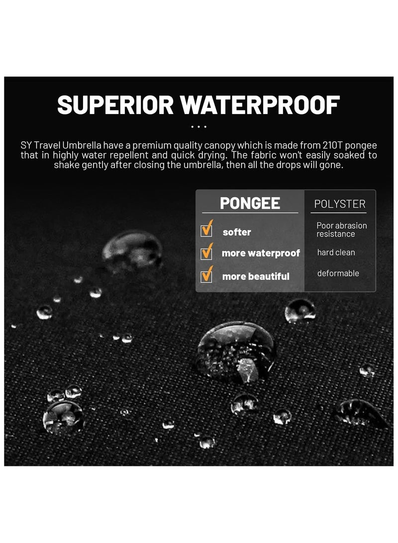SY COMPACT Automatic Windproof Unbreakable Travel Umbrella, Compact and Lightweight for Outdoor (Black) - Image 4