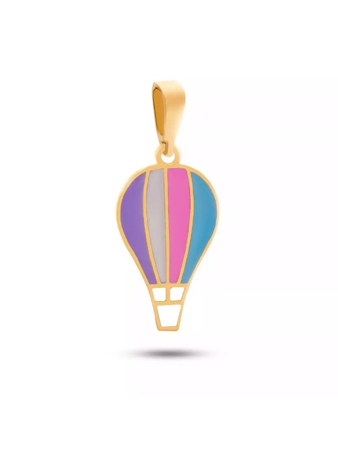 روبي آرت الذهب قلادة من الذهب الخالص عيار 18 قيراطًا مرصعة بالياقوت للبنات - 0.79 جرام - Image 1