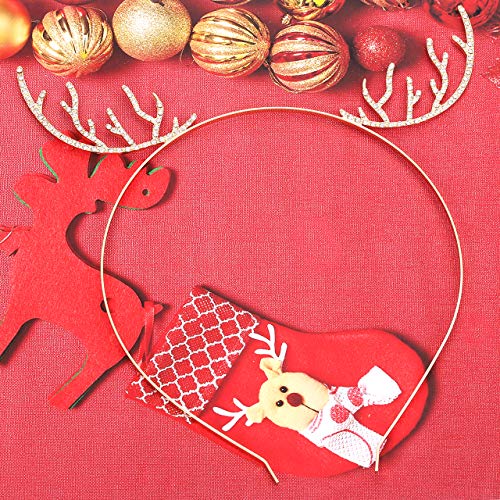 ELEARD Christmas Headbands for Girls Womens Sparky Crystal Reindeer Horn Snow Headbands Santa Holiday Hair Band Headpiece Set of 2 Pieces (Gold) - Image 4