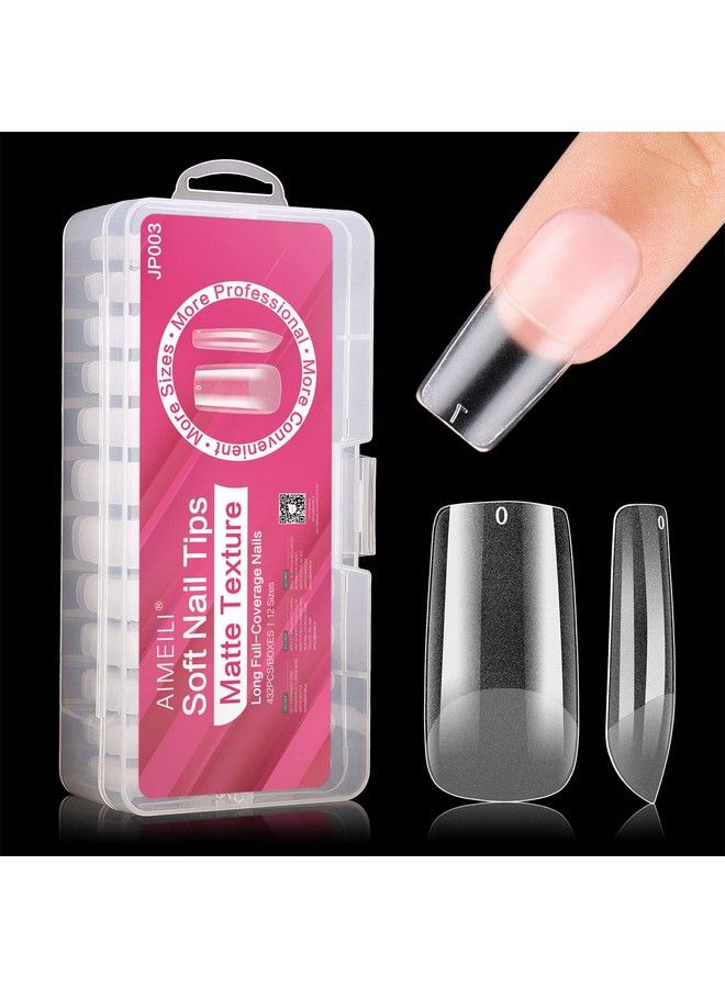 AIMEILI Square Fake False Nail Tips 432Pcs Full Cover Nail Tips For Soak Off Nail Extension Acrylic False Press On Nails With Box For Nail Art Salon And Home Diy 10 Sizes - Image 2