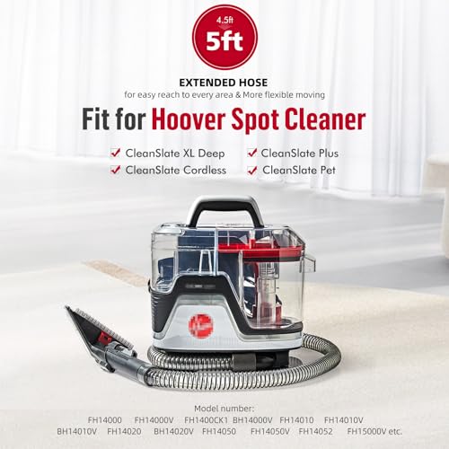 Kuflant Upgrade XL Version Extension Hose Attachment Compatible with Hoover Clean Slate Spotless Carpet Cleaner FH15000V FH11300 FH14000 FH14000V BH14000V 60 Inch Carpet Cleaner Tube Replacement Parts - Image 3