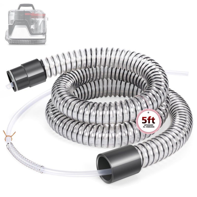 Kuflant Upgrade XL Version Extension Hose Attachment Compatible with Hoover Clean Slate Spotless Carpet Cleaner FH15000V FH11300 FH14000 FH14000V BH14000V 60 Inch Carpet Cleaner Tube Replacement Parts - Image 2