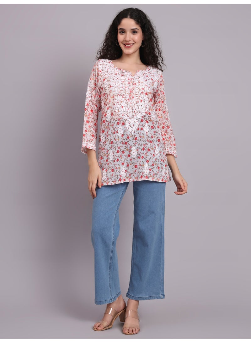 Alaya Hand Embroidered Chikankari Cotton Kurti-AL4073 - Image 4