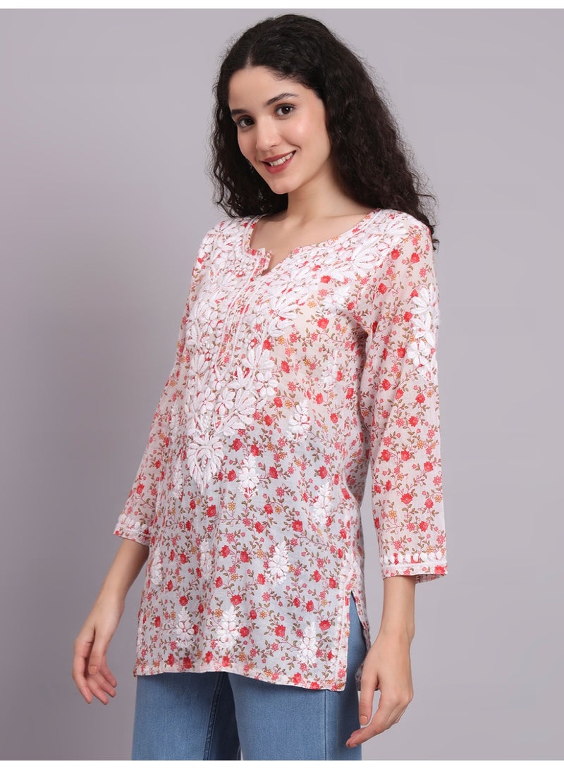 Alaya Hand Embroidered Chikankari Cotton Kurti-AL4073 - Image 5