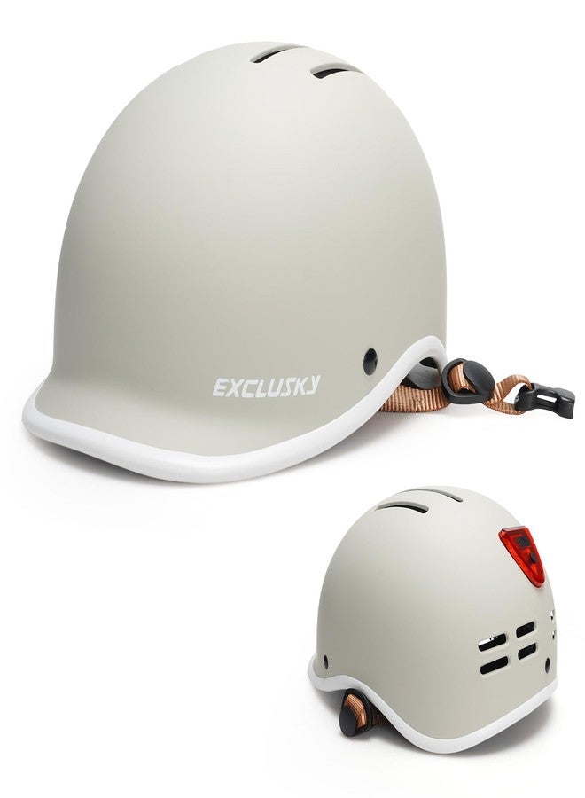 Exclusky Bike Helmet for Adults,Adjustable Cycling Helmet for Men & Women Safety Certified Bicycle Helmet for Commuting, Road Biking, Skating with USB Rechargeable Rear Light - Image 1