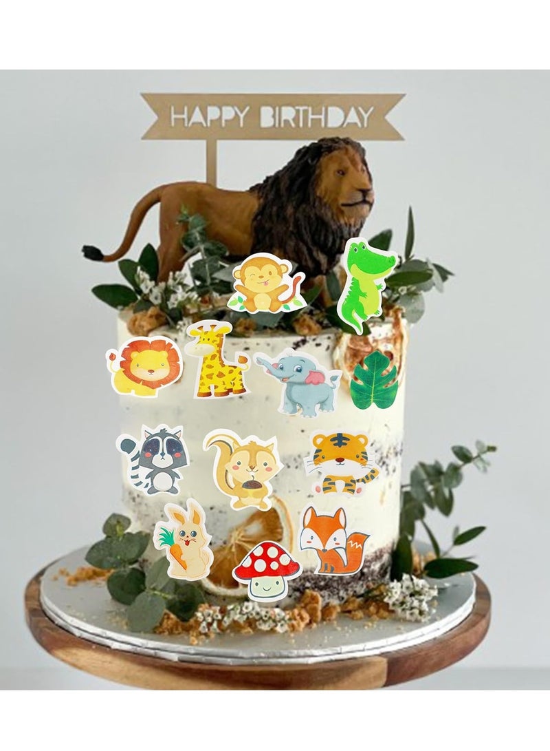 Excefore 60pcs Jungle Safari Animal Theme Cupcake Toppers Dessert Muffin Cake Picks Cake Decoration for Jungle Safari Themed Party Baby Shower or Birthday Party Decoration - Image 4