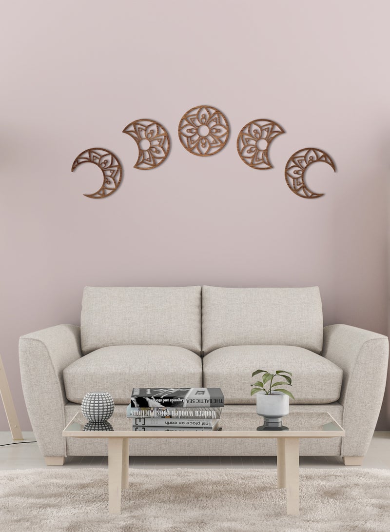 Home Gallery Lunation Moon Wood Wall Art - Set Of 5 Each 30X30 - Image 3