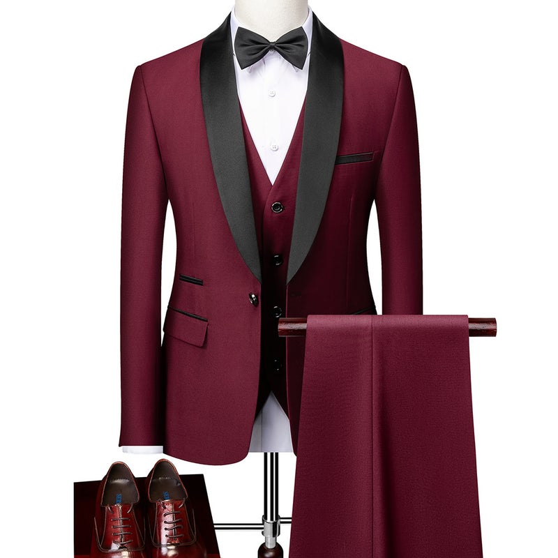 Autumn New Men'S Business Casual Suit Men'S Wedding Groom Dress Hall Slim-Fit Suit Men'S 1976 - Image 1