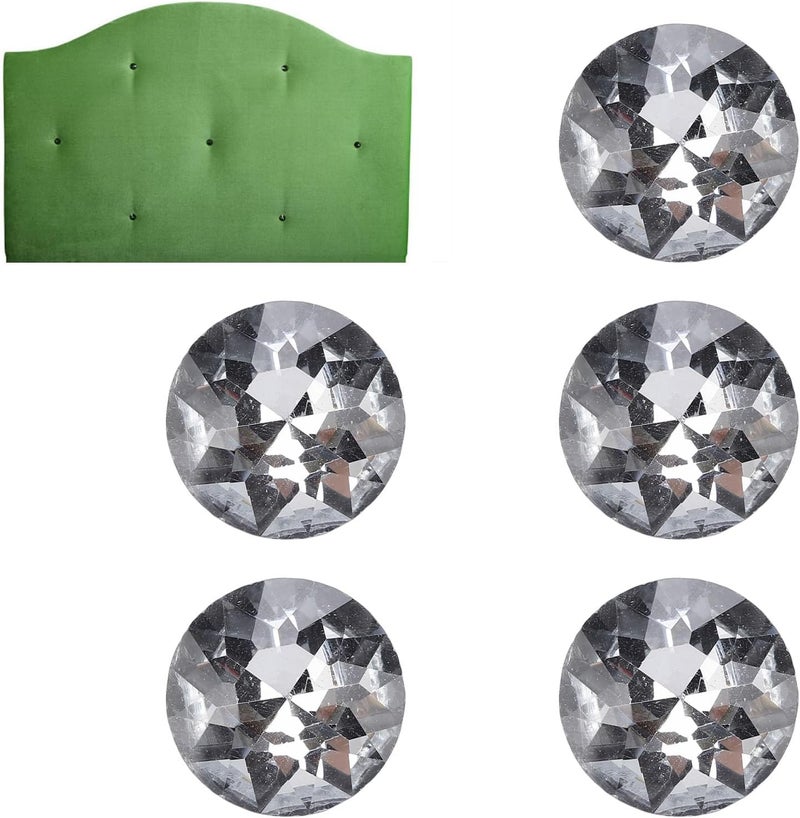 Naroote 100PCS Clear Rhinestone Buttons, Round Sewing Buttons, Circular with Metal Loop Base, Ideal for Crafts Clothing Furniture Decoration - Image 4