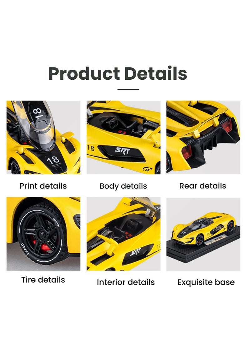 1:32 Dodge SRT Alloy Sports Car Model with Lights and Pull-Back Function Exquisite Decorative Toy - Image 2