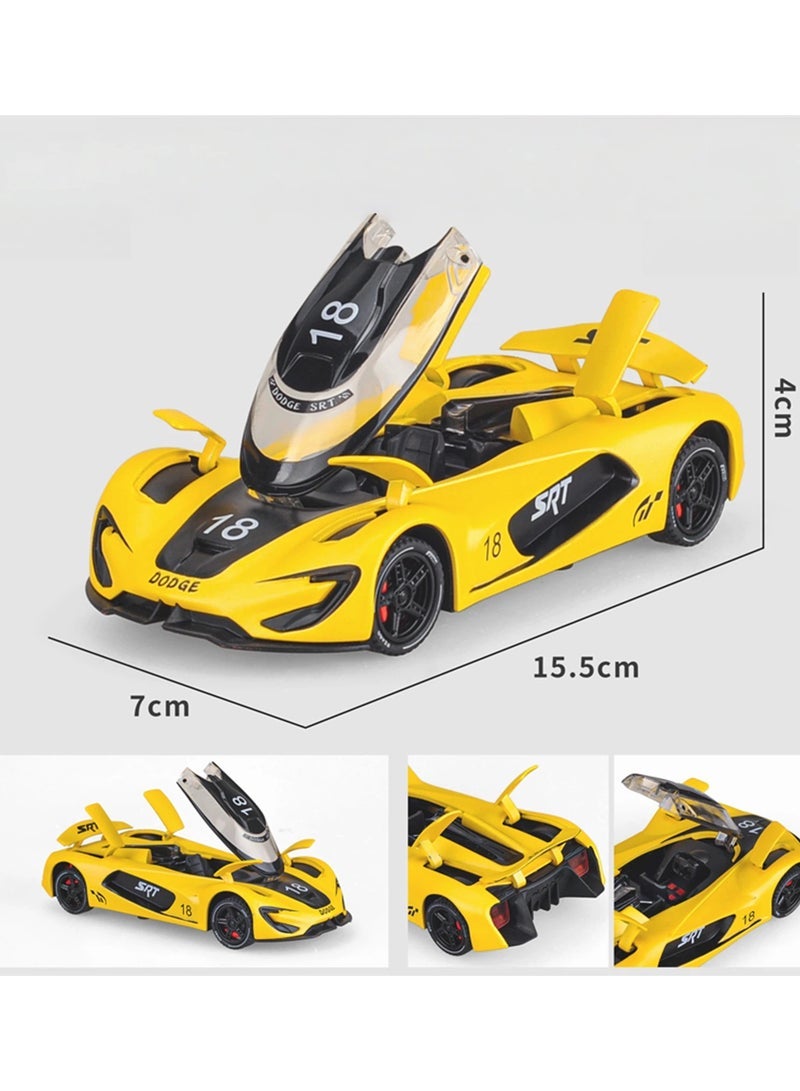 1:32 Dodge SRT Alloy Sports Car Model with Lights and Pull-Back Function Exquisite Decorative Toy - Image 3