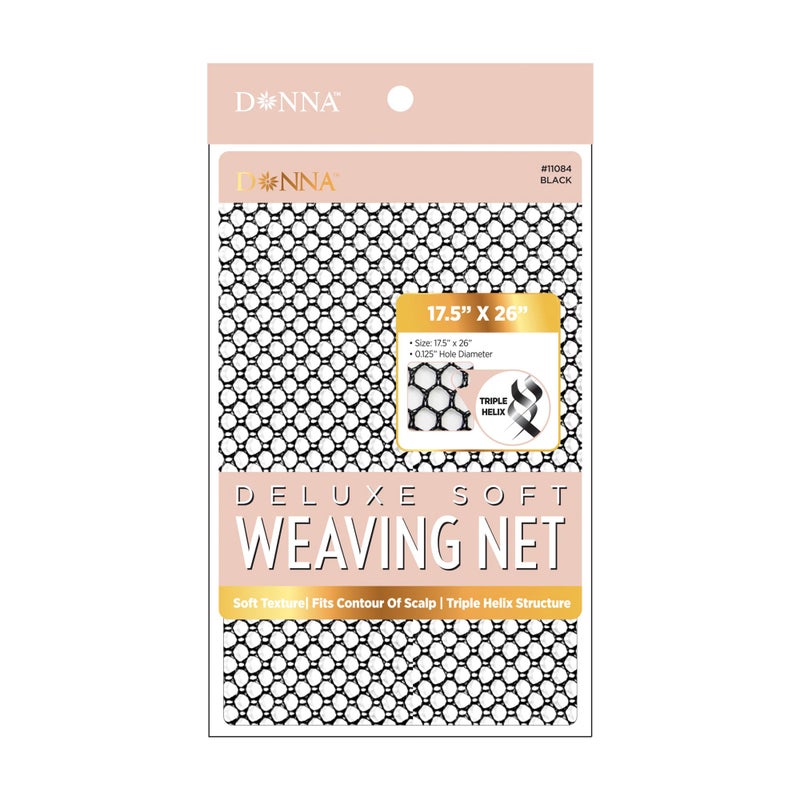 DONNA Deluxe Soft Weaving Net 17.5â€³ Ã— 26â€³ â€“ Triple Helix Structure Hair Net for Sew-in Weave Styles, Soft Texture Fits Scalp Contour, Durable & Flexible Mesh Fabric for Salon and Home Use, Black - Image 1
