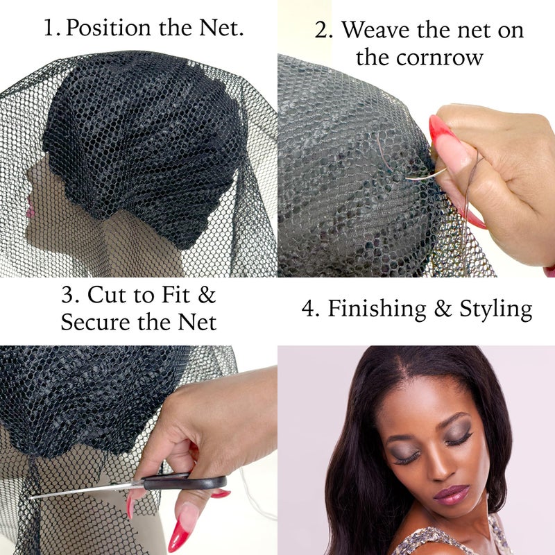DONNA Deluxe Soft Weaving Net 17.5â€³ Ã— 26â€³ â€“ Triple Helix Structure Hair Net for Sew-in Weave Styles, Soft Texture Fits Scalp Contour, Durable & Flexible Mesh Fabric for Salon and Home Use, Black - Image 5