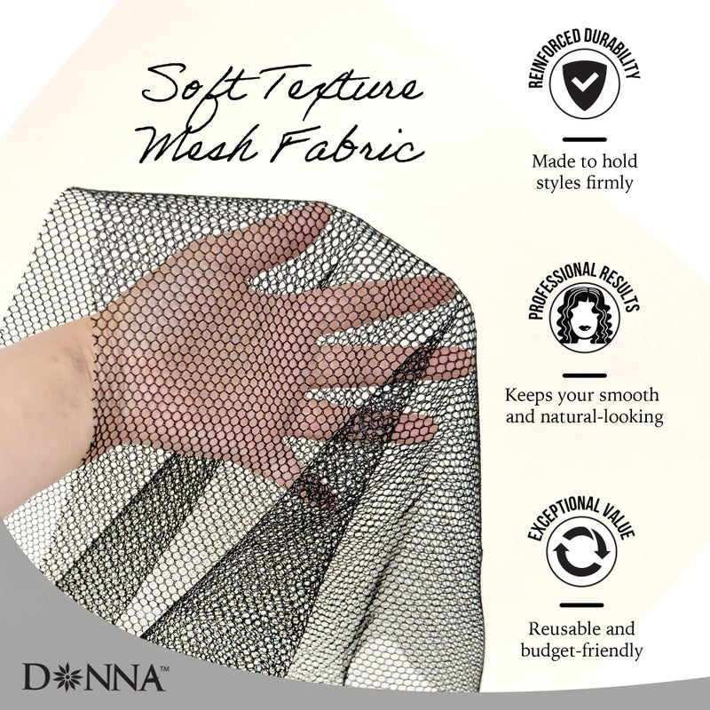 DONNA Deluxe Soft Weaving Net 17.5â€³ Ã— 26â€³ â€“ Triple Helix Structure Hair Net for Sew-in Weave Styles, Soft Texture Fits Scalp Contour, Durable & Flexible Mesh Fabric for Salon and Home Use, Black - Image 4