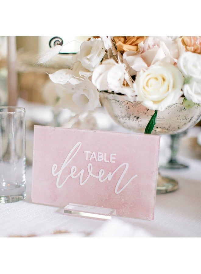 JINMURY 20 Pack 3" Clear Acrylic Sign Holder- 1/8" (3mm) Slot Acrylic Sign Stand for Display Acrylic Table Numbers Wedding Signage, Perfect to Hold up 1/8" Thick Acrylic Sheets Acrylic Table Signs - Image 3