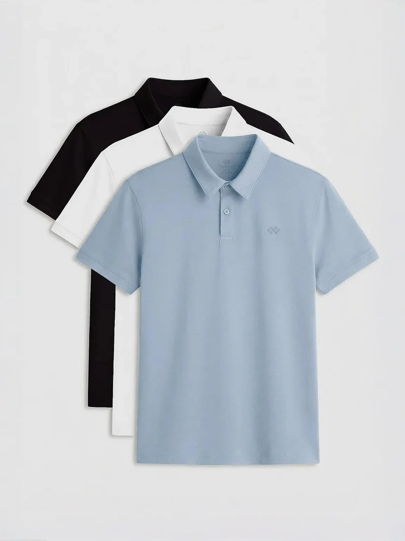 تومي لايف TOMMY Men's Cotton-Blend Polo T-Shirt