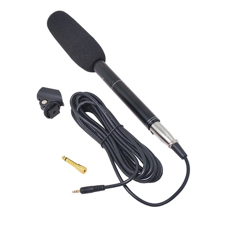 Ruittos Bestshoot Condenser Interview Microphone Photography Shotgun Mic for Video Camcorders DSLR DV Camcorder 11 inches/27cm Camera Microphone with Metal Holder, Anti-Wind Foam Cap XLR Cable - Image 1