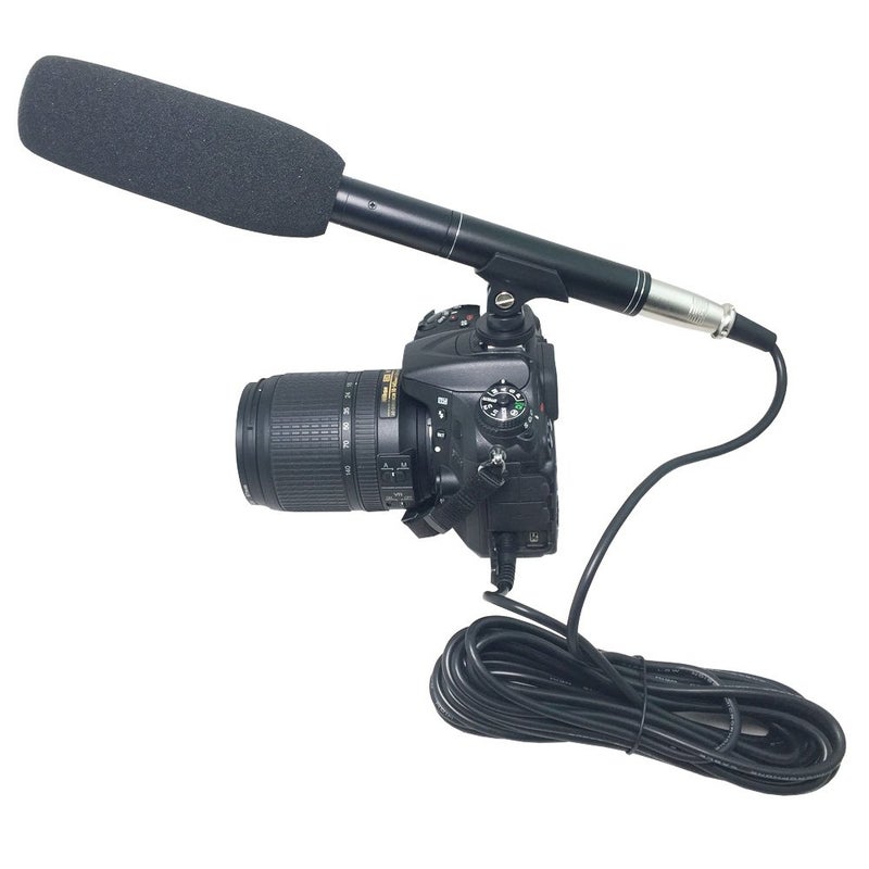 Ruittos Bestshoot Condenser Interview Microphone Photography Shotgun Mic for Video Camcorders DSLR DV Camcorder 11 inches/27cm Camera Microphone with Metal Holder, Anti-Wind Foam Cap XLR Cable - Image 3