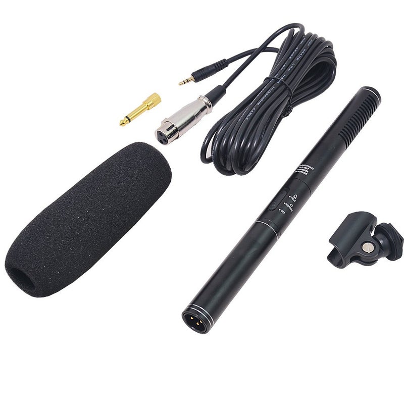 Ruittos Bestshoot Condenser Interview Microphone Photography Shotgun Mic for Video Camcorders DSLR DV Camcorder 11 inches/27cm Camera Microphone with Metal Holder, Anti-Wind Foam Cap XLR Cable - Image 2