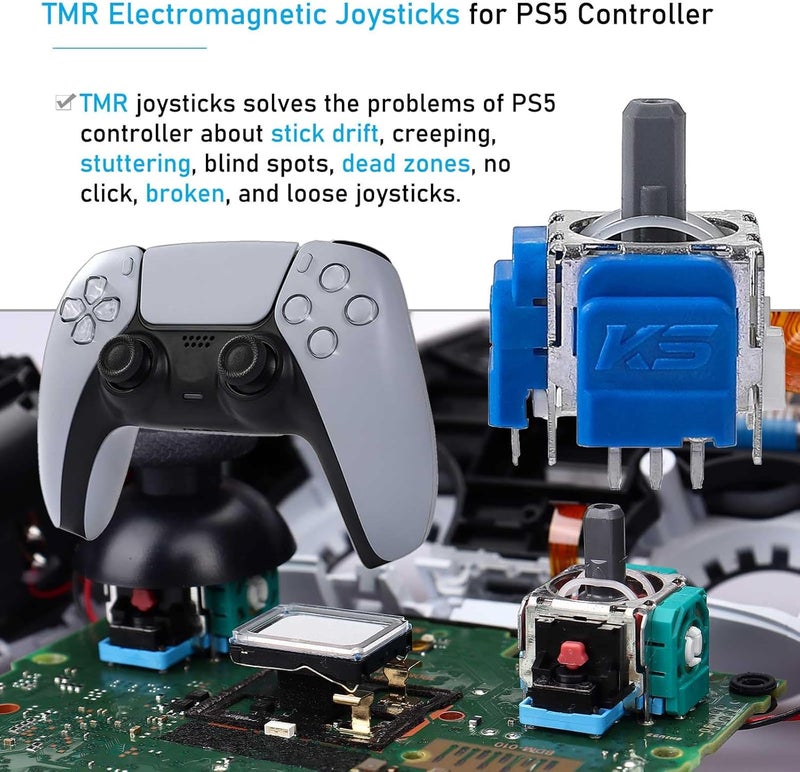 Ikpek عبوة من 4 عصا تحكم لـ DualSense PS5 بديل عصا تحكم كهرومغناطيسي TMR لوحدة تحكم Sony PlayStation 5 PS5 عصا مضادة للانحراف مع أجزاء إكسسوارات الإصلاح - Image 2