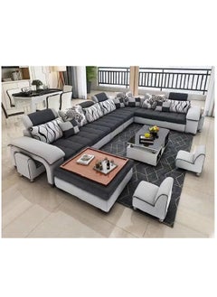Comfynest U Shaped Corner Sofa Wood Frame High Density Cushions  - Image 1