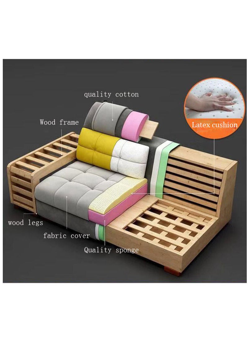 Comfynest U Shaped Corner Sofa Wood Frame High Density Cushions  - Image 2