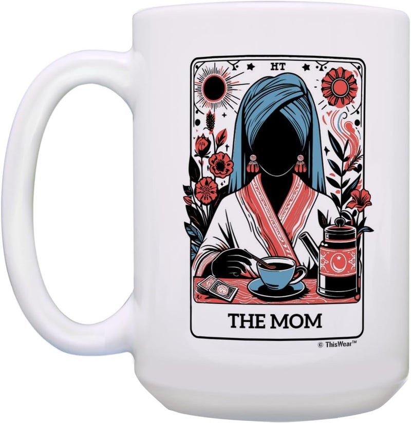 ThisWear Halloween Coffee Mug Mom in Classic Tarot Card Style 2 Pack 15oz Ceramic Coffee Mug Set - Image 3