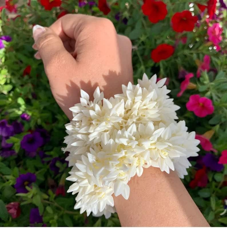 DICHOT DICHOT Artificial Jasmine Mogra Flower Hair Gajra Juda Decoration Phool for Women Juda Bun Realistic Hair Accessory for Girls pack of 2  - Image 1