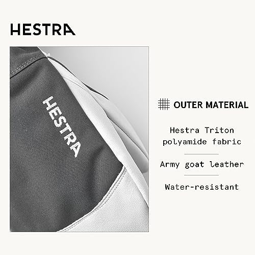 Hestra Unisex Army Leather Heli Ski Mitt, Snow Mitten Glove for Skiing & Snowboarding for Men & Women - Grey - 10 - Image 3