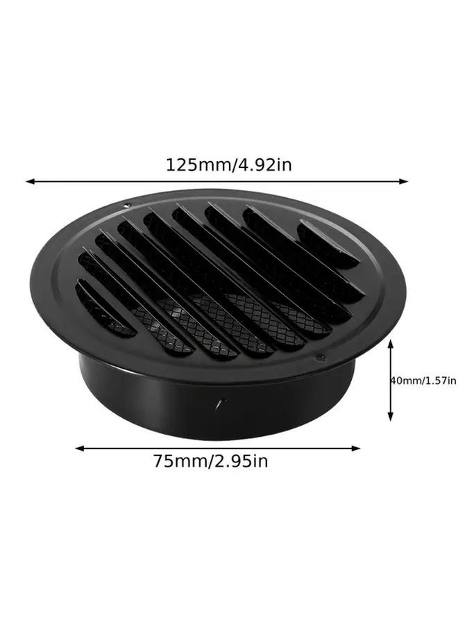 3 15 Inch Round Black Stainless Steel Vent Grille Wall Mounted Outdoor Drainage - Image 1