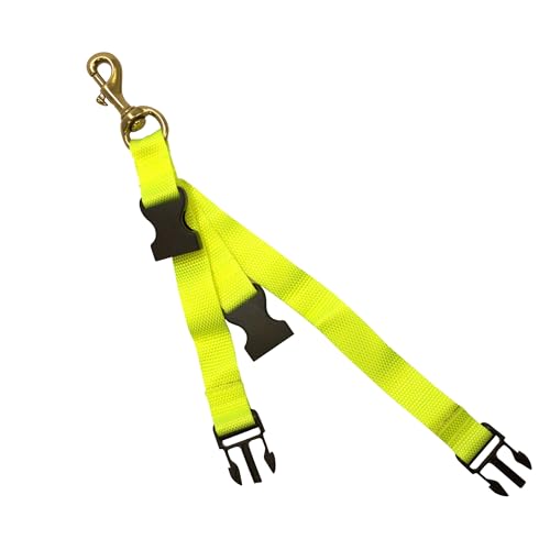 Scuba Choice Diving BC Fin & Mask Keeper with Quick Release Lanyard – Yellow/Black, Adjustable 6" & 8" Straps, Brass Clip, Easy BCD Attachment, Must-Have Gear for Divers - Image 1