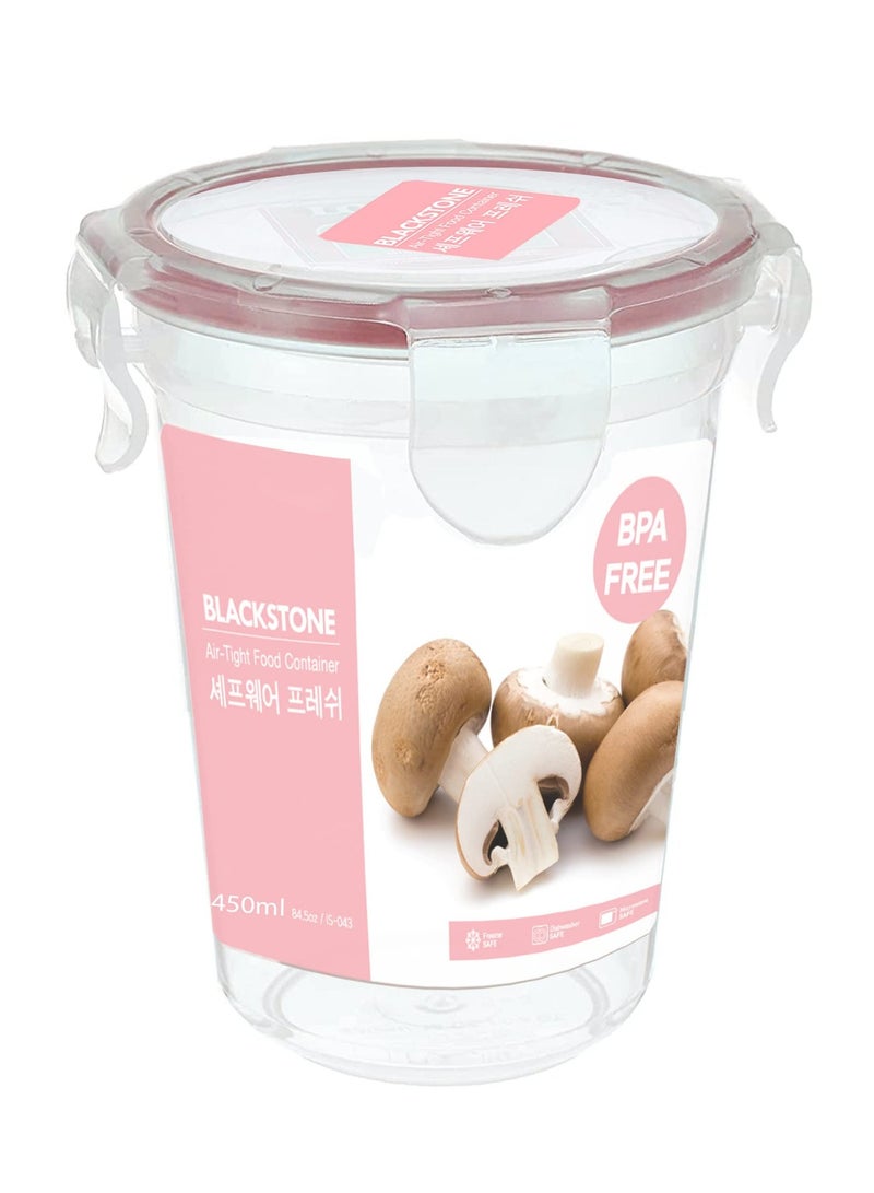 BLACKSTONE Round Food Container 450ml 2Pc Set Airtight Lid for Cookies Candy Snacks BPA Free Kitchen Storage, IS213 - Image 2