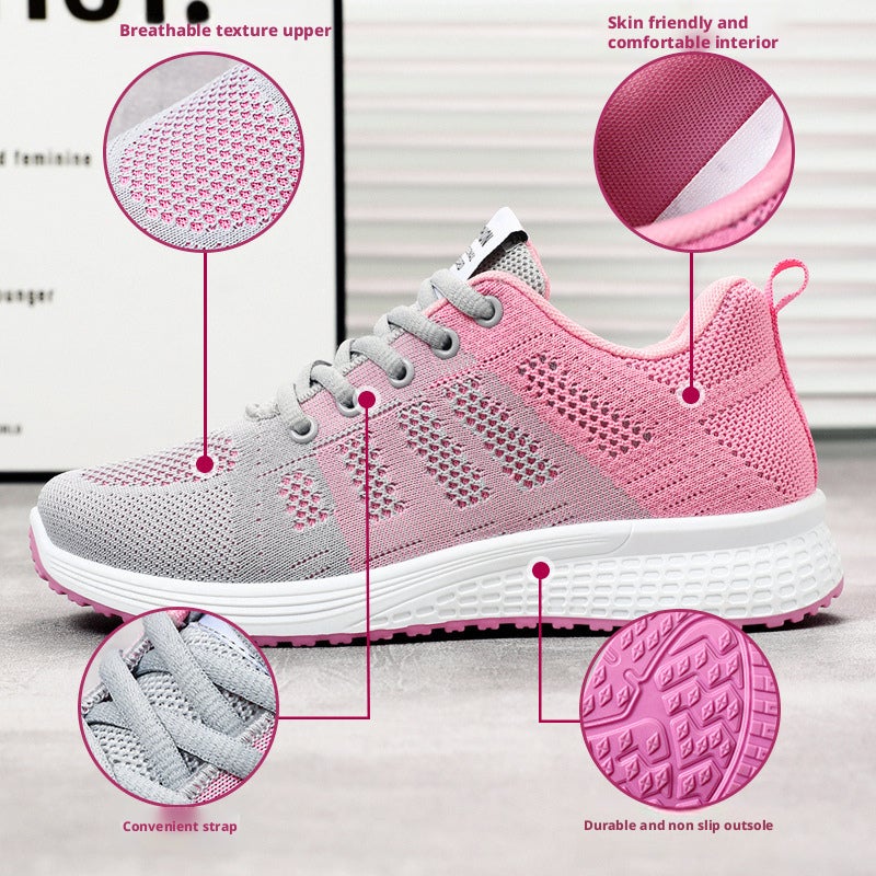 Women's Breathable Flyknit Low Top Sneakers - Image 4