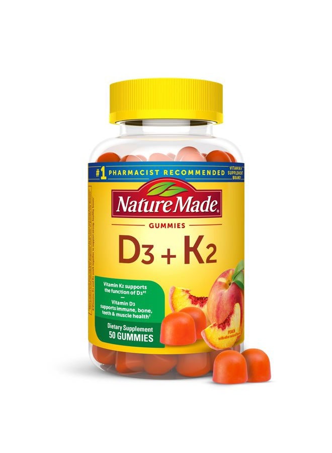 Lifeable Vitamin D3 K2 Gummies, Vitamin D3 5000 IU per serving, Bone, Teeth, Muscle, Immune Health Support, 50 Vitamin D + K2 Gummy Vitamins, 25 Day Supply  - Image 1