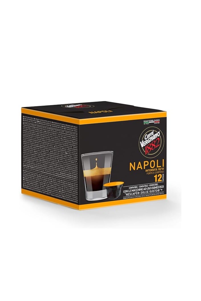 CAFFE' VERGNANO 1882 Caffè Vergnano 1882 Napoli Espresso Coffee Capsules, Compatible with Dolce Gusto Machine, Pack of 12 Capsules. - Image 2